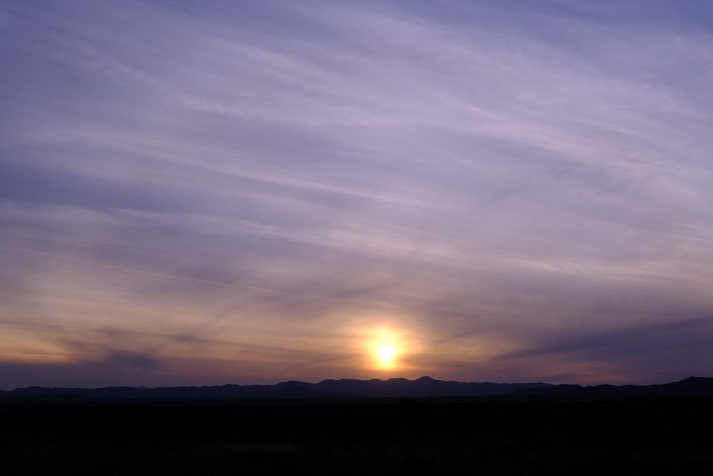 I say to them, and I look up at the sky thinking: there’s a sunset there