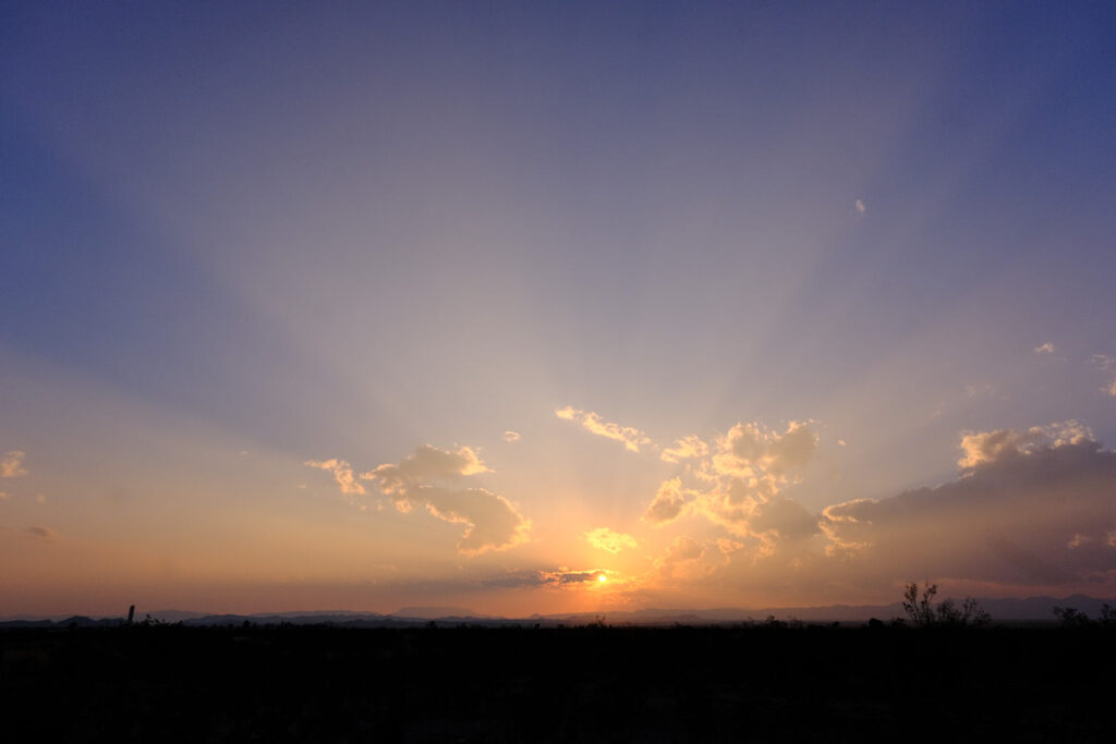 The setting sun. Be alive