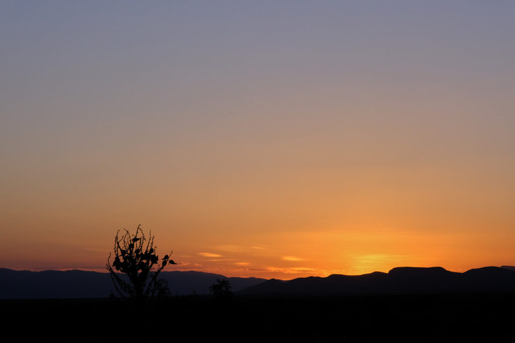 at dusk. Where the moon